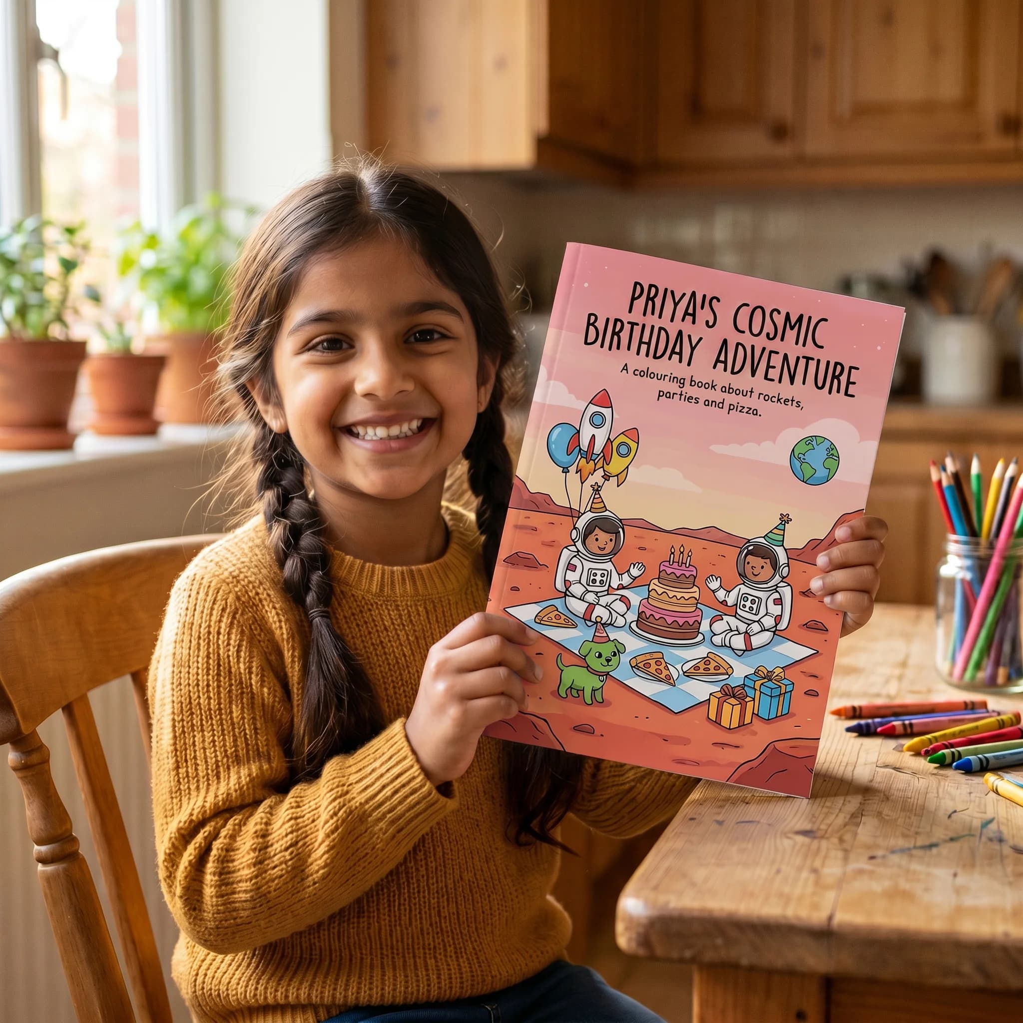 Lily's personalised underwater colouring book with dolphins and sea life cover