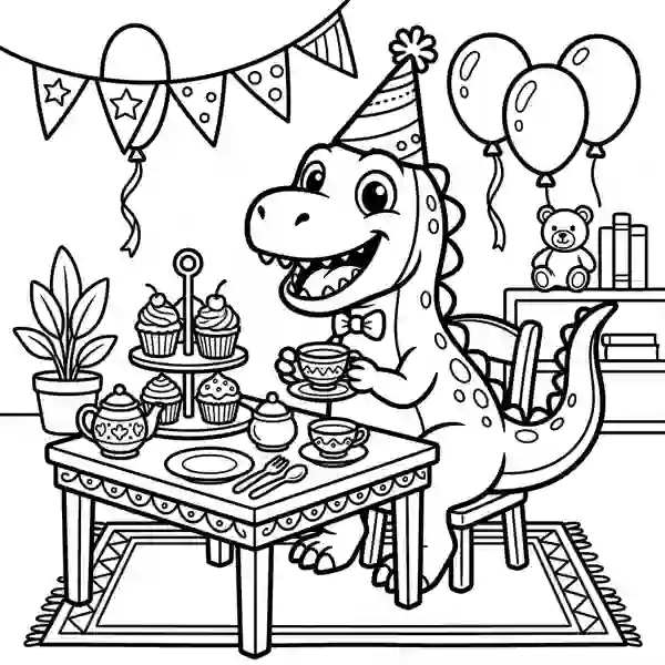 Cartoon colouring page example